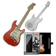 2022 Fender Stratocaster Fiesta Red Solomon Islands $2 Silver Coin