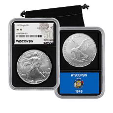 2022 MS70 NGC 50 States Silver Eagle Series Coin - Wisconsin