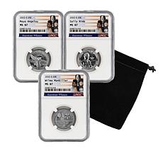2022-S MS67 NGC American Women Quarters - Angelou, Ride, Mankiller