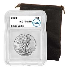 2024 MS70 ICG Silver Eagle Dollar Coin