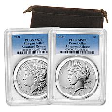 2024 MS70 PCGS Advanced Release Morgan and Peace Silver Dollar Set