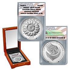 2025 PR70 DCAM LE 68 Advance Release American Liberty Silver Medal