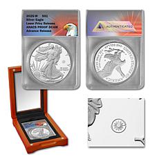 2025 Proof ANACS Advance Release Silver Eagle with Laser Privy Mark