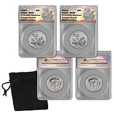 2026 ANACS MS66 P & D Mints Mayflower Set of 2 Quarters