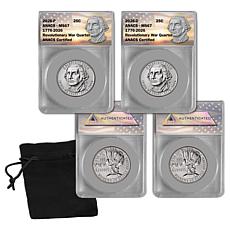 2026 ANACS MS67 P and D Mints Revolutionary War Quarters
