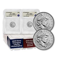 2026 P- & D-Mint Emerging Liberty Uncirculated Rolls & MS67 ICG Coins