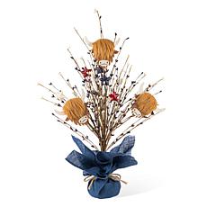 21" Patriotic Highland Cow Table Tree