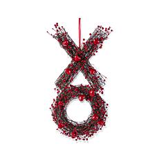 24" Red XO Valentine's Wreath with Berries and Hearts