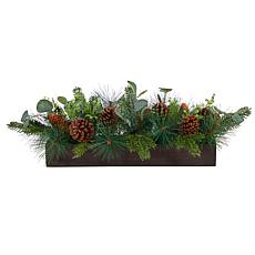 30” Evergreen Pine and Pine Cone Christmas Centerpiece