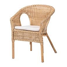 Abbey Natural Rattan Dining Chair with Removable Cushion