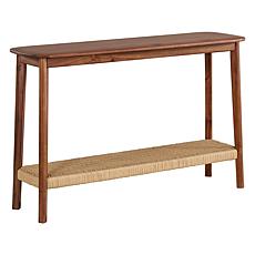 Alaterre Furniture Calais 48" Entryway Table with Woven Storage Shelf