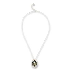 Amber Extraordinaire Sterling Silver Green Amber Pendant with Chain