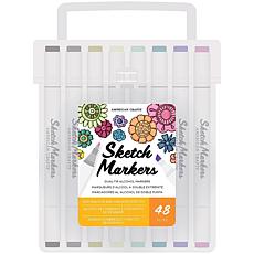 American Crafts Sketch Dual-Tip Alcohol Markers 48pk - Assorted Colors