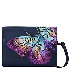 Anna by Anuschka Hand Painted Leather Two Fold Wallet Crossbody