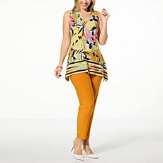 Antthony 2-piece Printed Sharkbite Hem Tunic and Pant Set