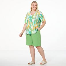 Antthony 2-piece Printed Top and Solid Short Set