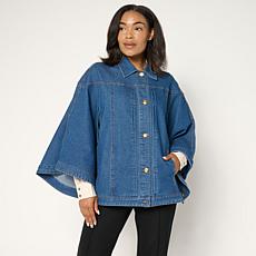Antthony Button-Down Denim Poncho