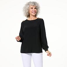Antthony Lace-Trim Top with Button Detail