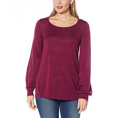 Antthony Square Neck Bishop-Sleeve Sweater