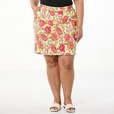 Antthony Woven Executive Stretch Printed Pull-On Skort
