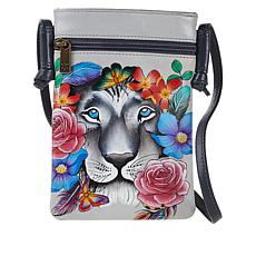Anuschka Hand-Painted Leather Slim Crossbody Phone Organizer
