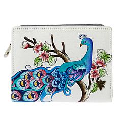 Anuschka Hand-Painted Leather Two Fold Clutch Wallet with RFID