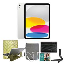 Apple iPad 10.9" 10th Gen 256GB w/Keyboard, Earbuds and Case - Silver