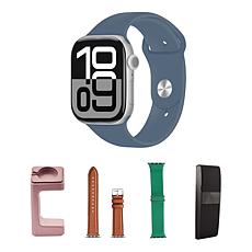 Apple Watch Series 10 46MM Silver Denim Smartwatch with M/L Bands