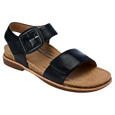 "As Is" Aetrex® Claire Memory Foam Arch Support Leather Sandal