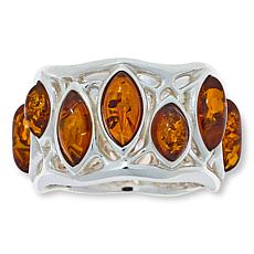 "As Is" Amber Extraordinaire Sterling Silver Amber Eternity Band Ring