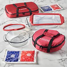 "As Is" Anchor Hocking 8-piece Glass Bakeware Set with Totes