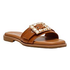 "As Is" Anne Klein Casey Elegant Crystal Slip-On Slide