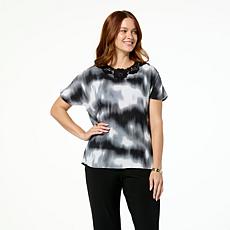"As Is" Antthony Marble Tie-Dye Printed Top