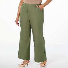 "As Is" Antthony Modern Essential Wide-Leg Pull-On Trouser