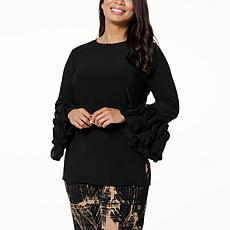 "As Is" Antthony Ruffled Bell Cuff Long-Sleeve Top