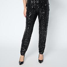 "As Is" Antthony Sequin-Embellished Knit Harem Pant