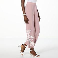 "As Is" Antthony Studio Stretch Knit Pull-On Soutache Pant