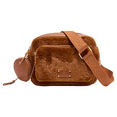 "As Is" BEARPAW® Plushy Faux Fur Crossbody Camera Bag