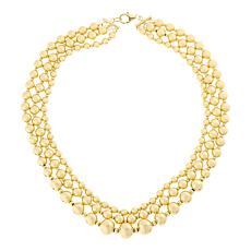 "As Is" Bellezza 18" Bronze Polished 3-Row Beaded Necklace