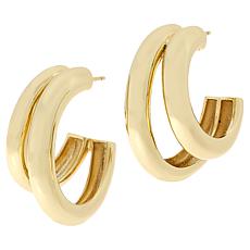 "As Is" Bellezza Bronze Double Tube Hoop Earrings