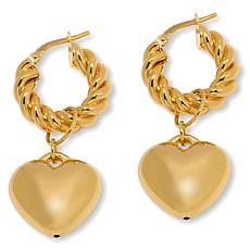 "As Is" Bellezza Bronze Twisted Hoop Charm Earrings