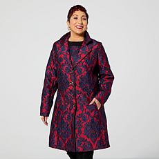 "As Is" Byron Lars Button-Front Jacquard Coat
