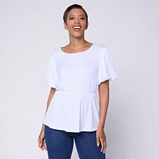 "As Is" C Wonder Balloon Sleeve Peplum Top
