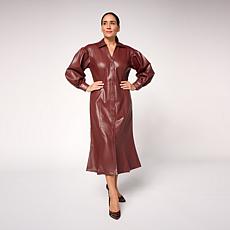 "As Is" C Wonder by Christian Siriano Faux Leather Shirtdress
