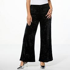 "As Is" C Wonder by Christian Siriano Sequined Velvet Wide Leg Flar...
