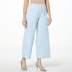 "As Is" C Wonder Denim Shirting Wide-Leg Pant
