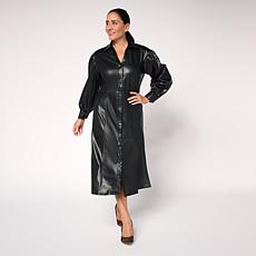 "As Is" C Wonder Faux Leather Shirtdress