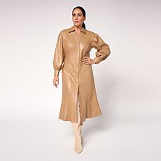 "As Is" C Wonder Faux Leather Shirtdress