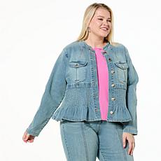 "As Is" C Wonder Pleated Denim Jacket