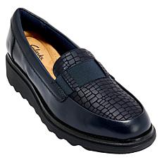 "As Is" Clarks Collection Sharon Pace Leather Wedge Loafer
